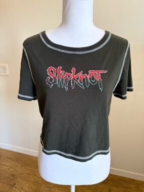 Slipknot Band Graphic Crop Tee Size XL Alternative Goth Grunge Music Witchy Emo